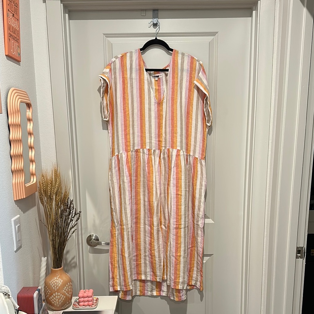 Lou & Grey | LOFT |Striped Multicolor Midi Dress